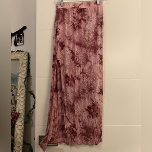 Tie Dye Slit Maxi Skirt